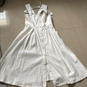 Elegant White Button-Down Dress